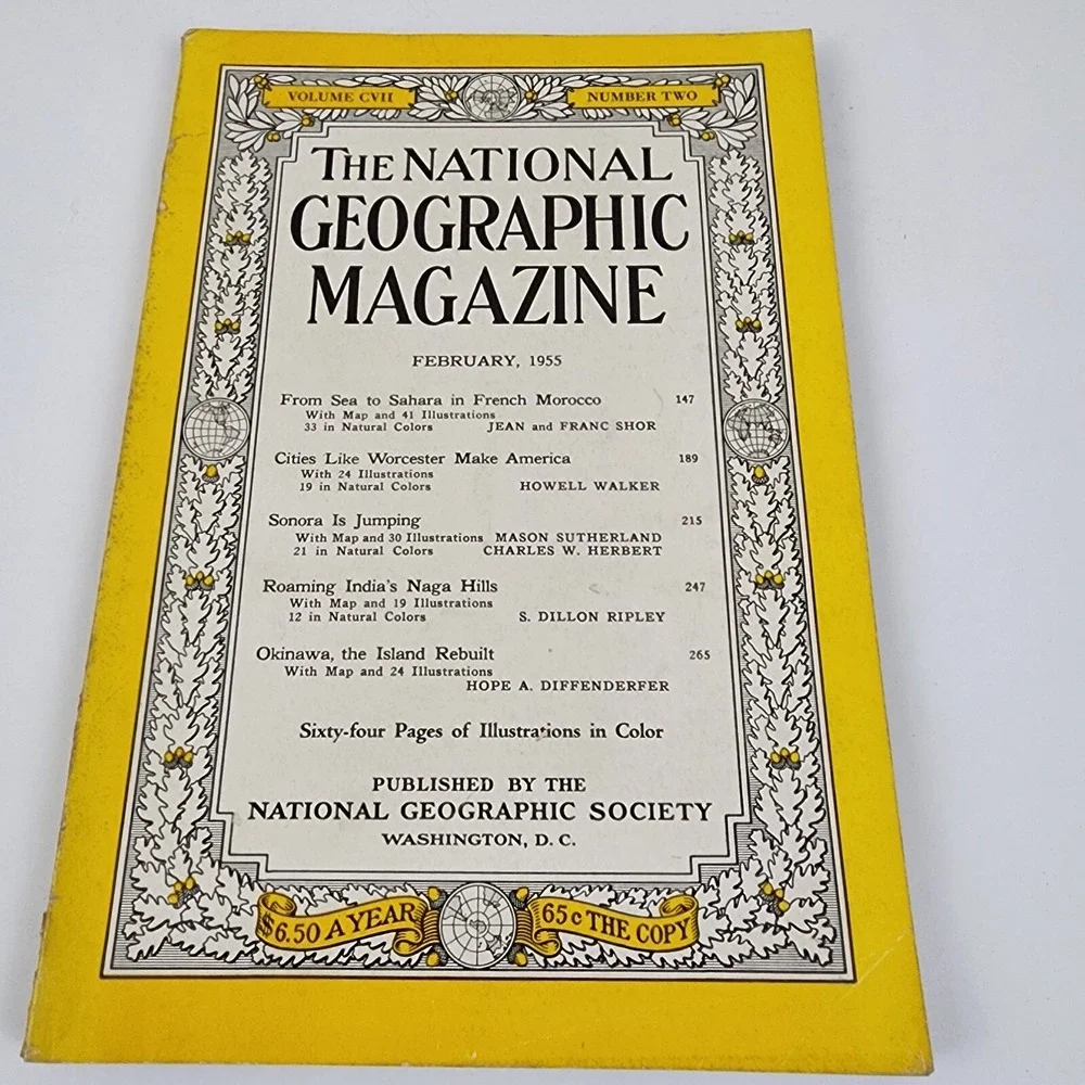 National Geographic Magazine February 1955 No Map